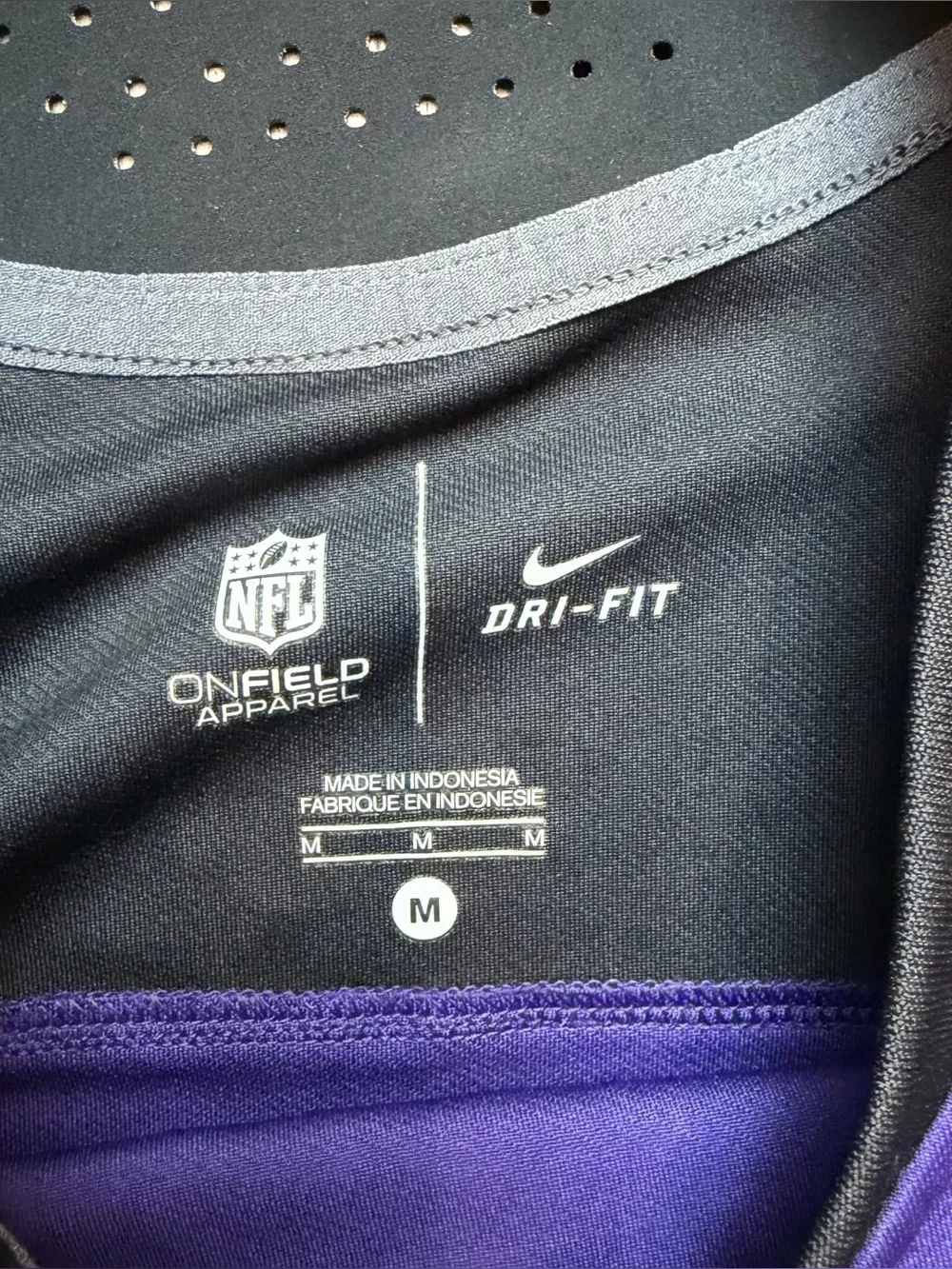 Nike Dri-FIT On Field Baltimore Ravens Football Purple Black T-Shirt Mens Medium